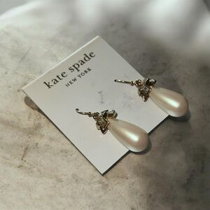 Kate Spade Gold and Pearl Teardrop Earrings